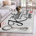 thumbnail image 1 of Kitchen Knife Fork Area Rug 4x6 Washable Rug Non Slip Vintage Love Heart Grey Wood Grain Large Area Rug Indoor Floor Carpet for Entryway Bedroom Kitchen Living Room Home Office Dining Room Nursery, 1 of 8