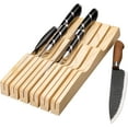 thumbnail image 1 of Kitchen Knife Holder for Drawer Solid Wood Universal Knife Block Without Knives,Bamboo home & chef Knife in-Drawer Organizer Insert,Premium Under Cabinet Knife Storage (7 knife holder), 1 of 7