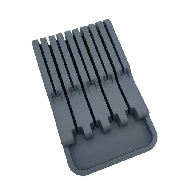Kitchen Knife Holder Sharpener Block Organizer Tray Plastic Flatware