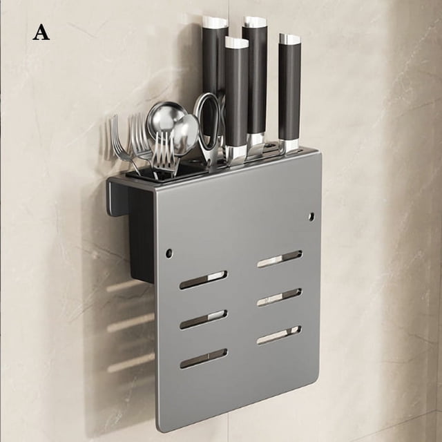 Kitchen Knife Rack Shelf Multifunctional Wallmounted Knife Storage Rack for Knives