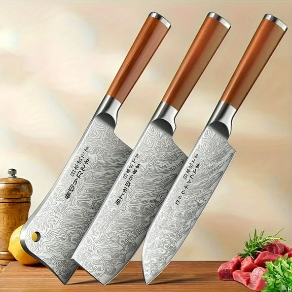 Kitchen Knife Set, 3 Piece High Carbon Stainless Steel Professional Chef Knife Set with Ultra Sharp Blade