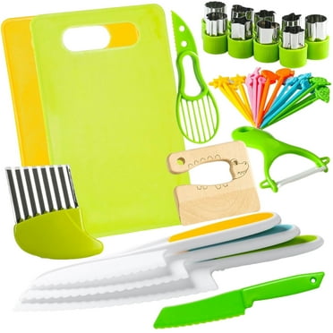 Kitchen Knife Set, 40 Pcs Kids Kitchen Knife Set, for Toddlers Real Cooking, Include Kid Knives, Crinkle Cutter, Sandwich Cutters, Peeler, Cutting Board, Kitchen Set for Toddlers 3-5