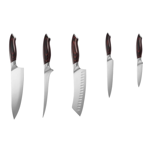 Kitchen Knife Set 5 Piece High Carbon Stainless Steel Professional Cooking Cutlery with Ergonomic Crack Resistant Handles