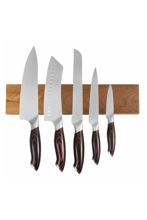Kitchen Knife Set, 6 Piece Stainless Steel Chef Knives with Magnetic Holder - High Carbon Steel, Sharp Professional Cutlery for Home Cooking, Ergonomic Handle