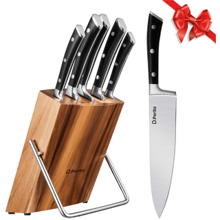 Kitchen Knife Set, 6-Pieces Khaki Sharp Knife Set for Kitchen, Non-stick  Non-slip Stainless Steel Chef Knife Set with Universal Knife Block Suitable  for Home Restaurant 