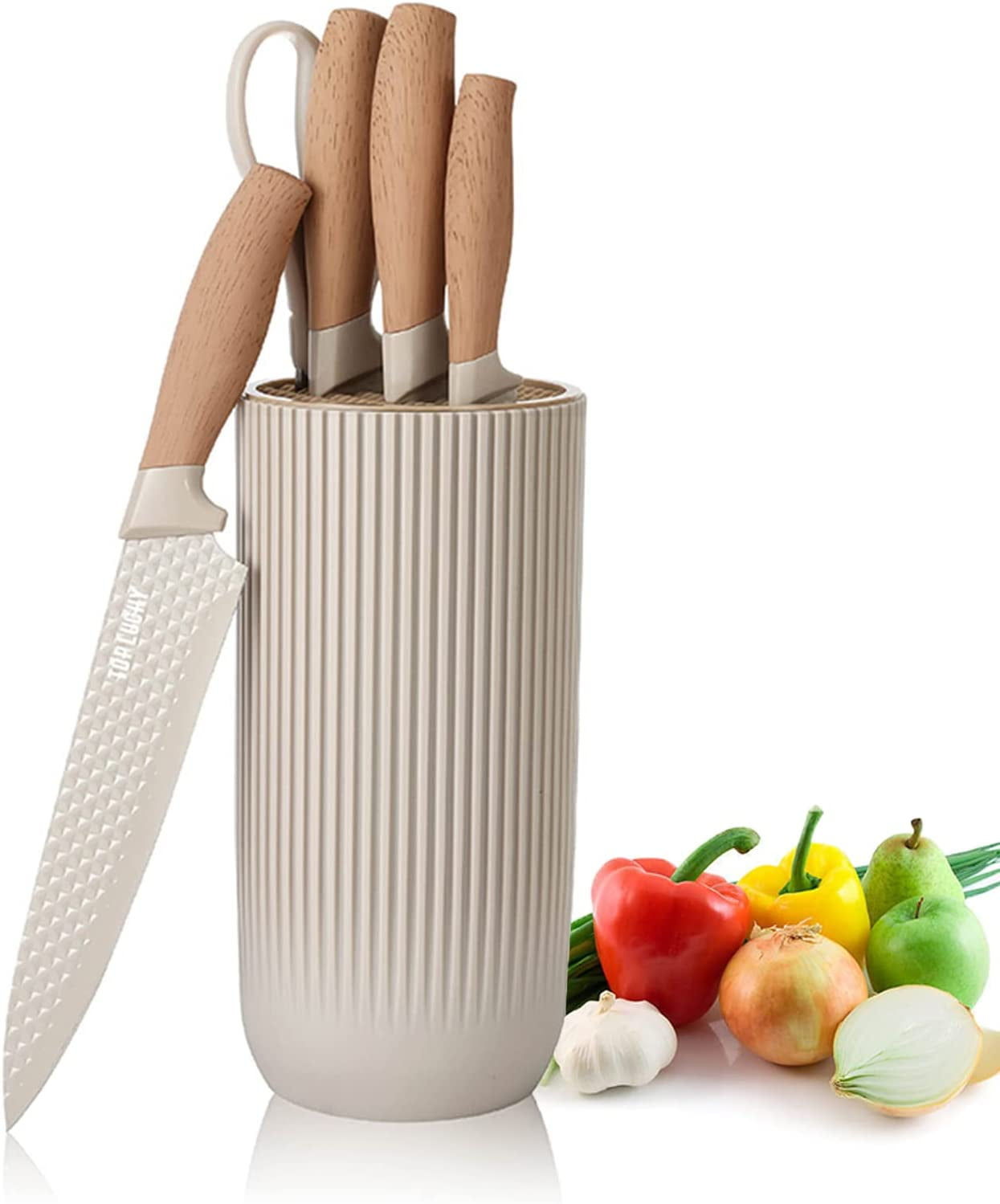 Dot Pet Khaki Sharp Stainless Steel Kitchen Knife Set for Home