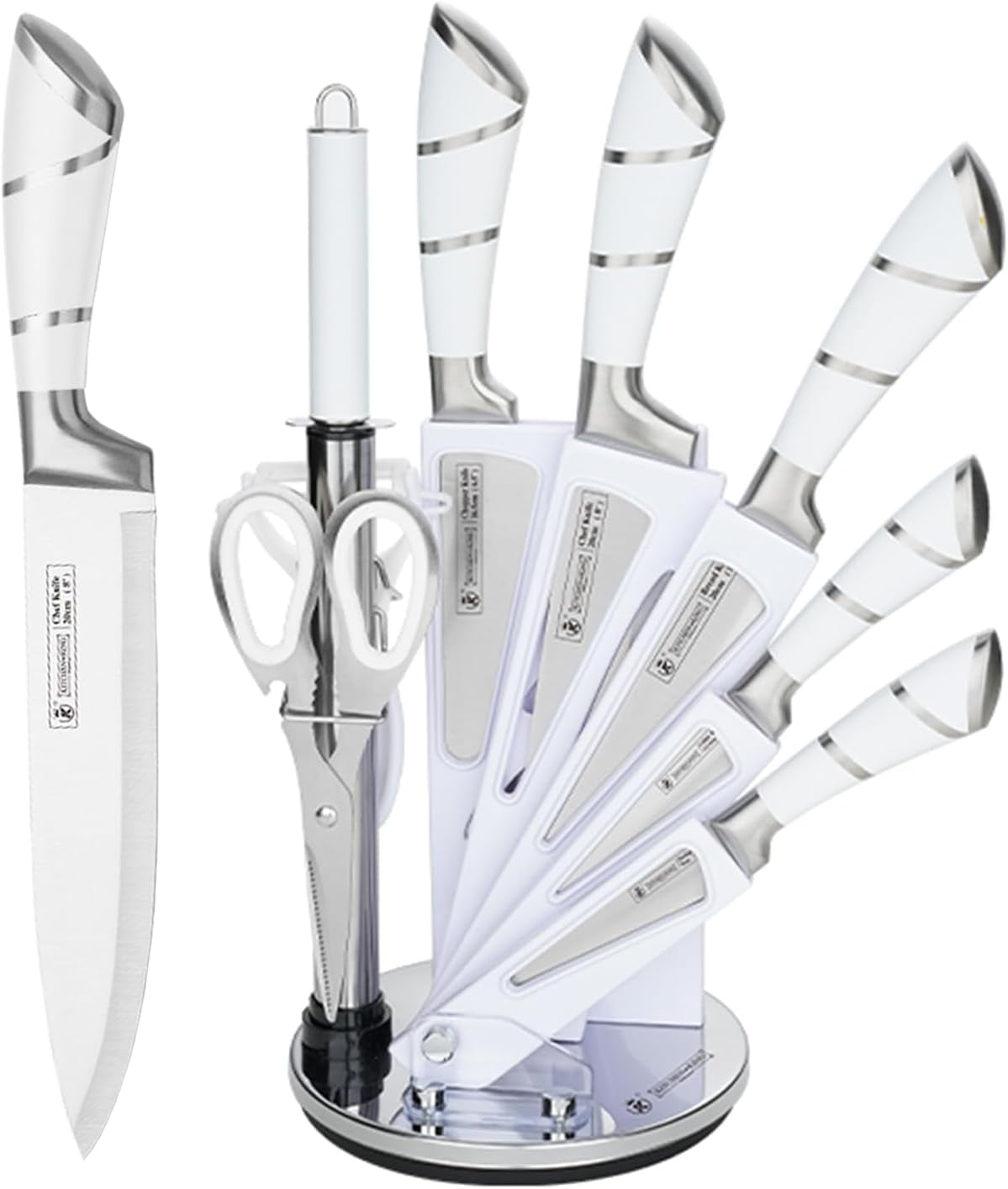 Free Shipping! Kitchen Knife Set, 9-Piece White Sharp Non-Stick