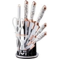 thumbnail image 1 of Dot Pet White Cracked Handle Kitchen Knife Set, Ultra Sharp Stainless Steel Cutlery, 9-Piece, 1 of 6