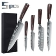 thumbnail image 1 of Kitchen Knife Set,DFITO 5-Piece Kitchen Knife Set Stainless Steel Forged,Ultra Sharp Blades,Chefs Knife Set with Gift Box, 1 of 8