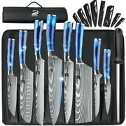 Kitchen Knife Set,DFITO 8 Pcs Professional Chef Kitchen Knife Set, Stainless Steel Cooking Knife Set, Blue