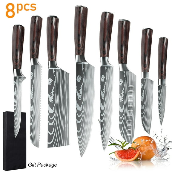 Kitchen Knife Set,DFITO 8-Piece Kitchen Knife Set Stainless Steel Forged,Ultra Sharp Blades,Chefs Knife Set with Gift Box