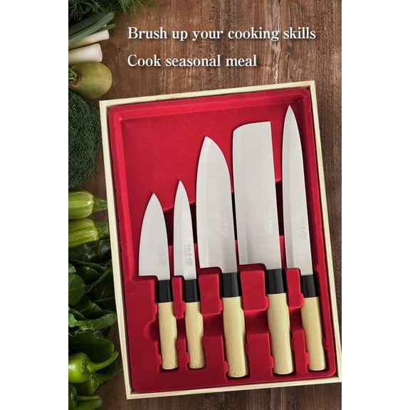 Kitchen Knife Set Of 5 Produced By Komei Nakamura Including Sushi Knife Japanese