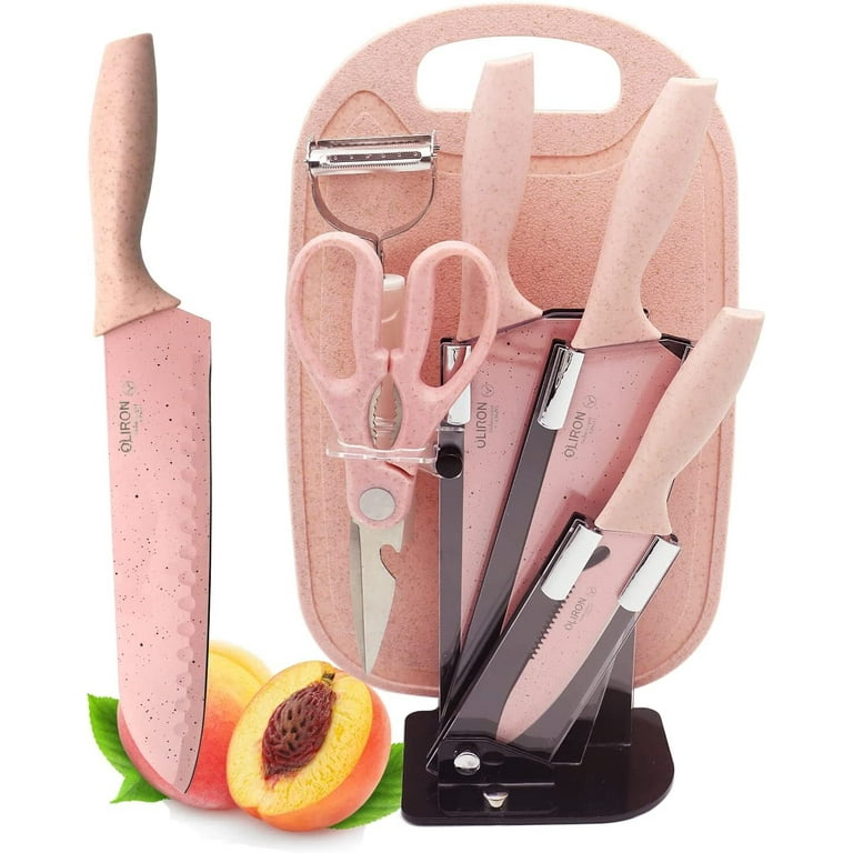 Knife set, stainless steel sharp fruit knife chopping board set