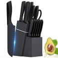 thumbnail image 1 of Kitchen Knife Set with Block - 15 Pieces Knife Sets with Built-in Sharpener, Dishwasher Safe, Stainless Steel Blades Kitchen Knives, 1 of 6