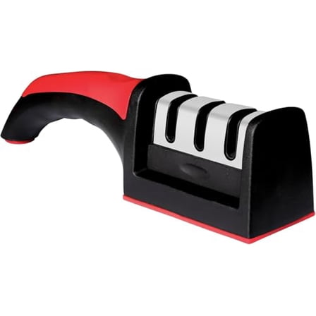 Kitchen Knife Sharpener – 3 Stage Manual Knife Sharpeners for Sharpening Home and Restaurant Knives - Ceramic Stone,Tungsten Carbide Plates Knife Sharpener Tool
