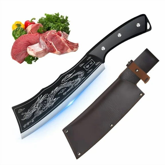Kitchen Knife Stainless Steel Asian Butcher Chef Damascus Cleaver Chopping Meat
