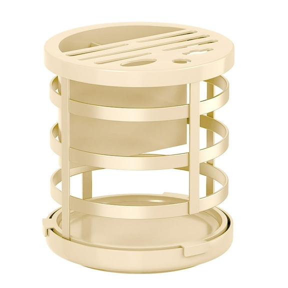Kitchen Knife Storage Rack with 360° Rotation, Hollow Ventilation Design, Removable Water Tray, Stainless Steel, 9.37 in x 7.87 in