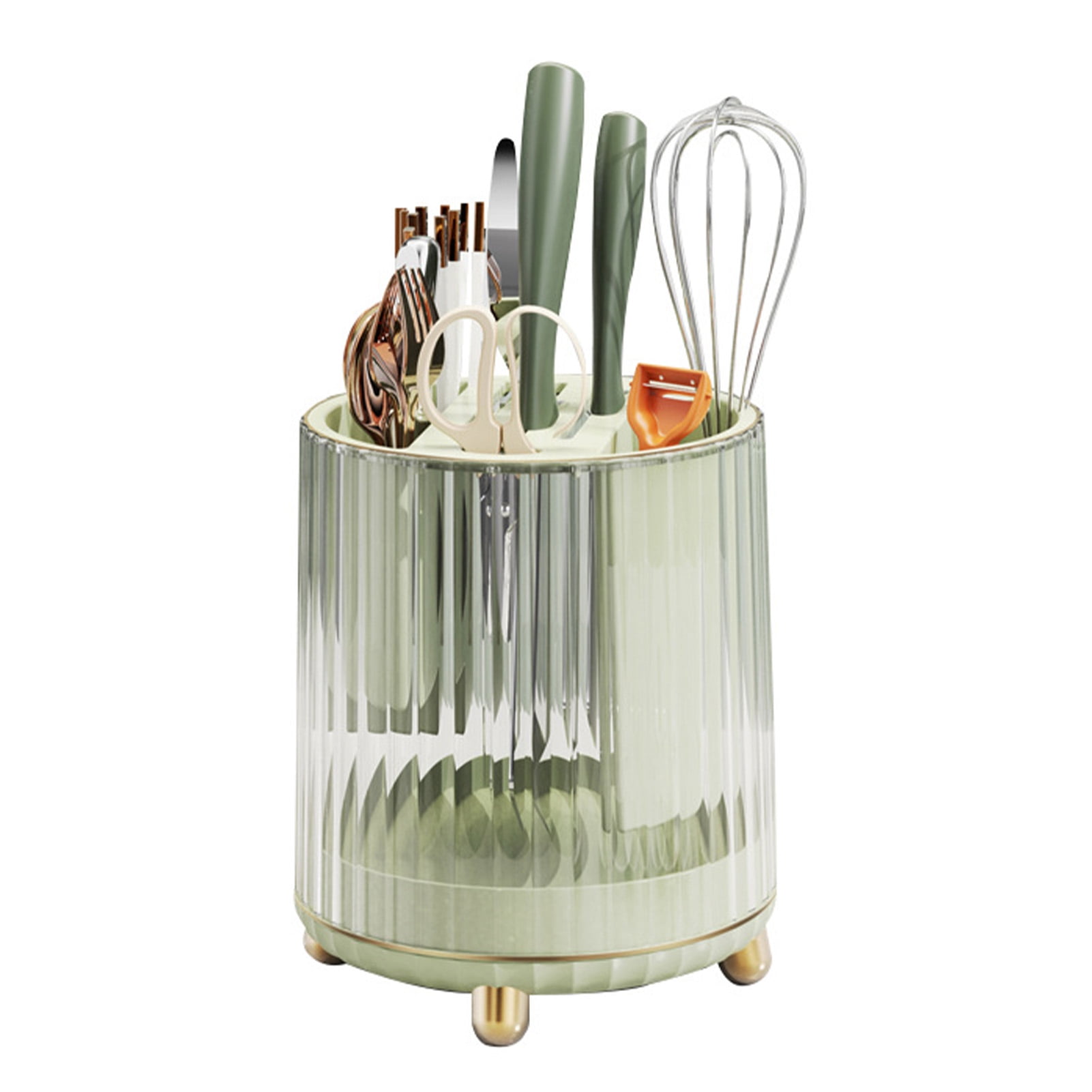 Kitchen Knife Utensil Holder Rotating Knife Block Holder with Scissors