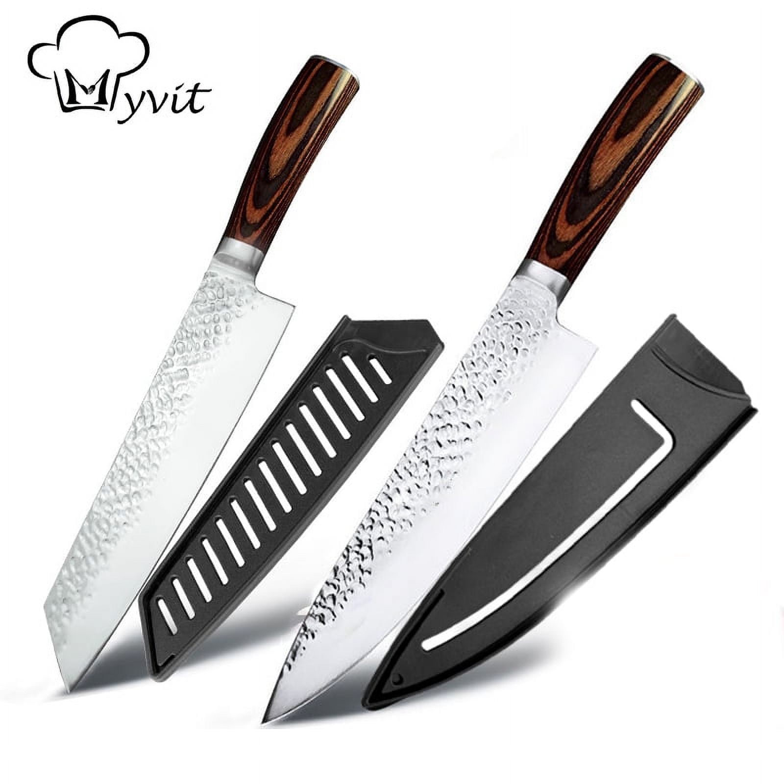 AOKEDA 7-Piece Kitchen Knife Set with Block, High Carbon German Steel, with  Kitchen Shears (Natural Wenge)