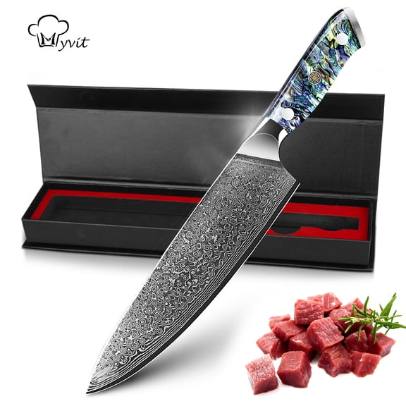 Kitchen Knives Stainless Steel Japanese Chef Knife Damascus Cleaver Santoku Steak Utility Paring Knifes with Unique Shell Handle with Giftbox