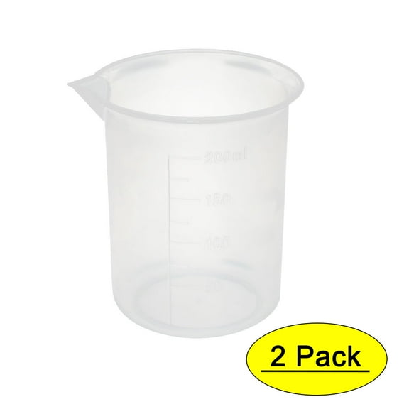 Kitchen Lab 200mL Plastic Measuring Cup Jug Pour Spout Container 2pcs