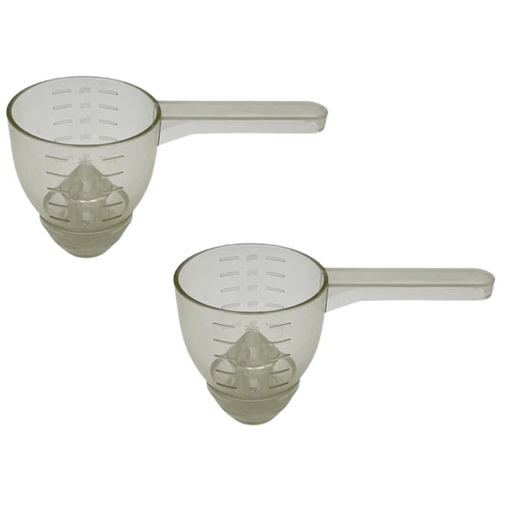 Kitchen & Laundry Funnel Scoop, 2 Pack Measuring Spoon for Protein Powder & Coffee, Multipurpose Scale for Powders & Liquids, Clear