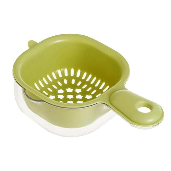 Kitchen Layer Draining with Handle Fruit Strainer Double Drain Fruit Washing Strainer Bowl Handy Mini Berry and Tomato Washer for Kitchen