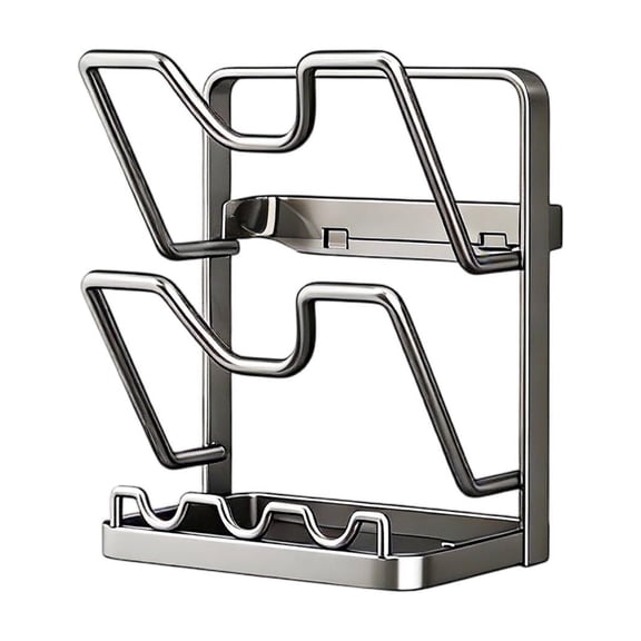 Kitchen Lid Storage Rack Lid Holder With Tray Lid Holder While Cooking Lid And Spoon Rest Multifunctional Kitchen Organizer Stand For Stove Top Dishpan Sponge Holder with Suction Cups in Dish Drying