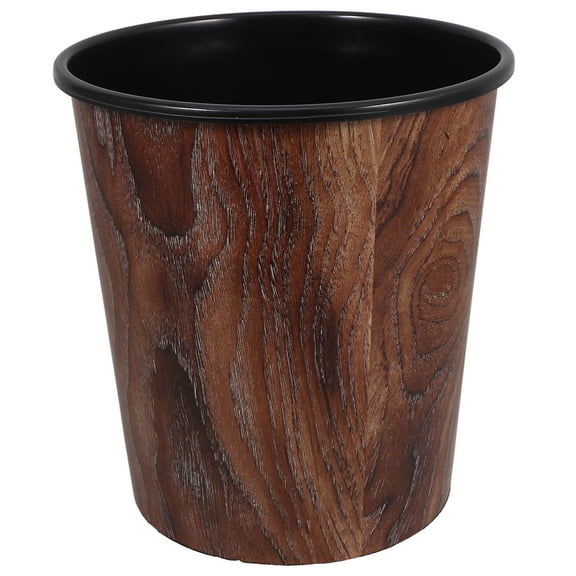 Waste Paper Bin Barbecue Mesh Speaker Wood Grain Trash Can