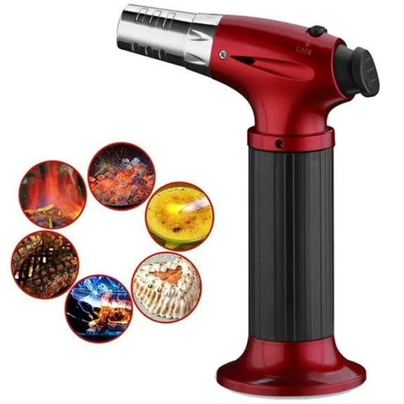 Kitchen Lighter,Torch Lighter,Refillable Butane Torch with Safety Lock and Adjustable Flame,Blow Torch Cigar Torch for Cooking,Crafts,Creme Brulee,BBQ,Baking,Cigar(Butane Gas Not Included)