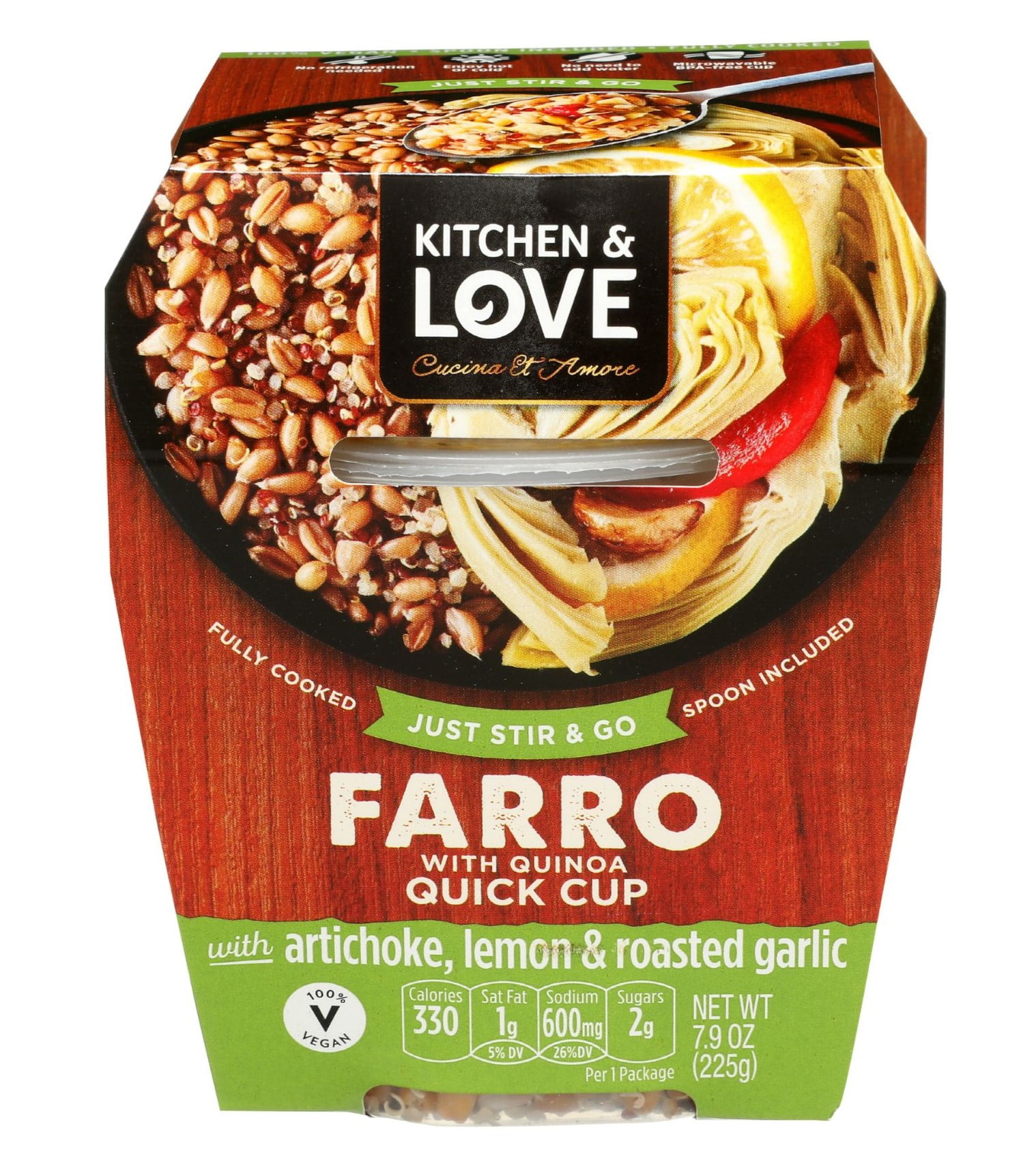 Kitchen & Love - Farro Quick Meal Artichoke Lemon & Roasted Garlic- 7.9oz