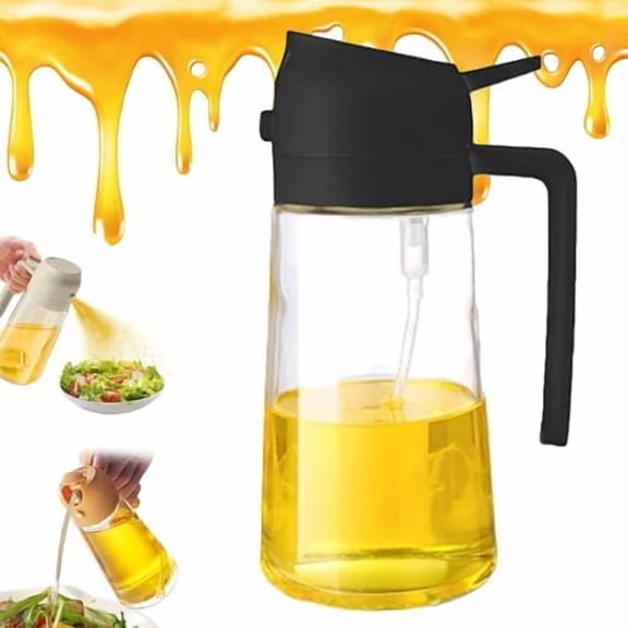 2 in 1 Glass Oil Sprayer & Dispenser, Food-Grade 2-In-1 Glass Oil ...