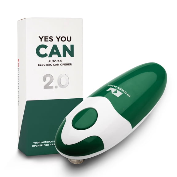 Kitchen Mama Auto 2.0 Electric Can Opener: Safe, Smooth Edge, Battery Operated (Alpine Green)