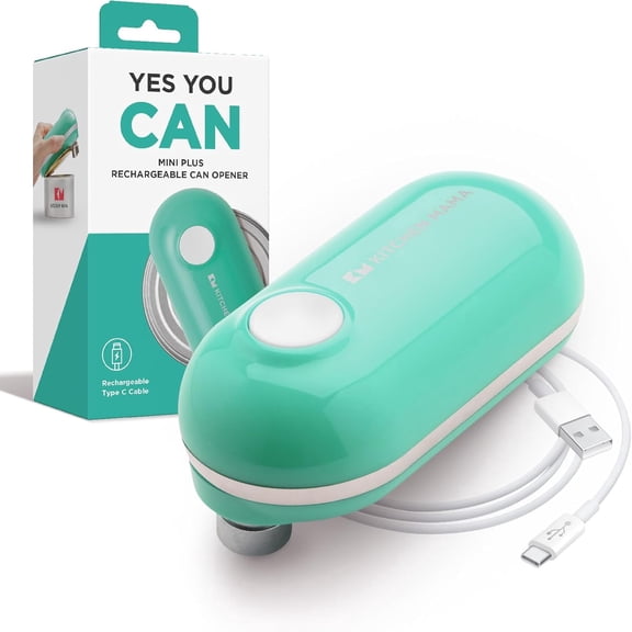 Kitchen Mama Mini Plus Rechargeable Electric Can Opener (Teal)