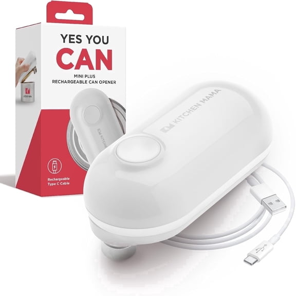 Kitchen Mama Mini Plus Rechargeable Electric Can Opener (White)