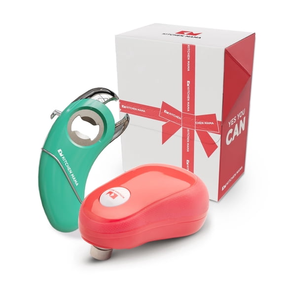 Kitchen Mama One Touch Electric Can Opener and 6-in-1 Multifunction Opener Gift Set