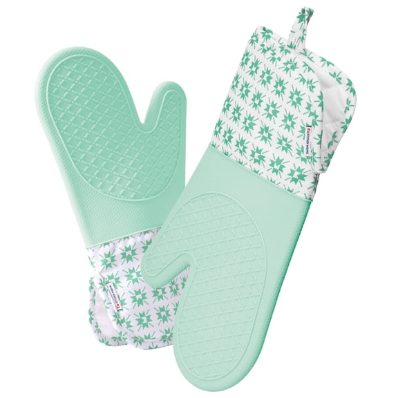 Kitchen Mama UltraShield Silicone Oven Mitts: Heat Resistant, Non-Slip Surface, Durable (Gem-Teal)