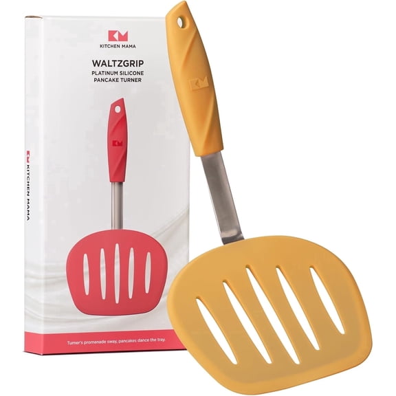 Kitchen Mama WaltzGrip Platinum Silicone Pancake Spatula Turner (Red)