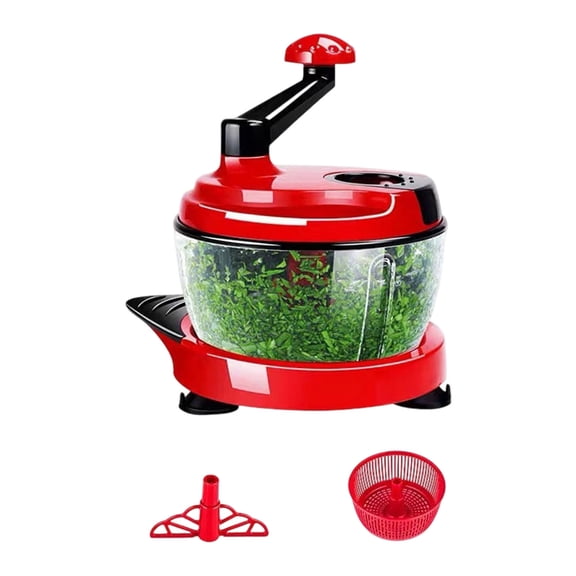 Kitchen Manual Grinder Vegetable Choppers With 402 Steel Blade Processor with Clear Container Easy To Clean