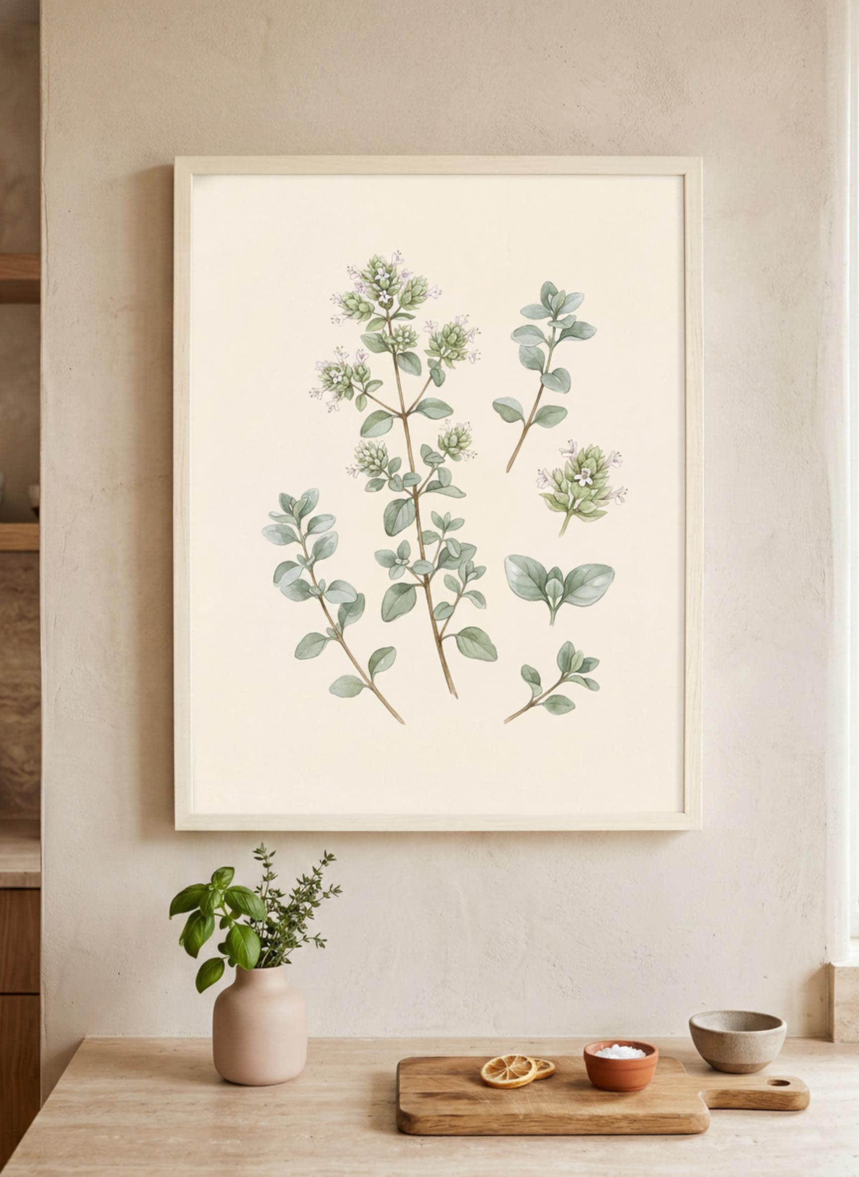 Speciment 13 Kitchen Marjoram Watercolour Culinary Herb Botanical Specimen Plate ...