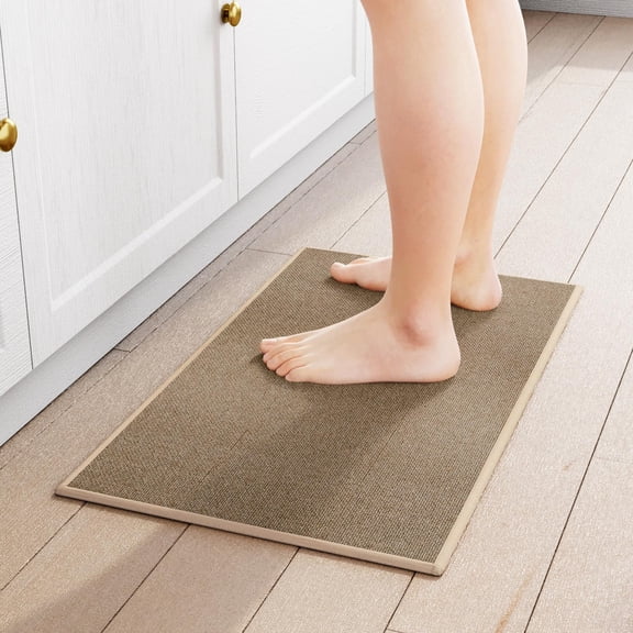 Kitchen Mat 1  Cushioned Non Slip Rugs For Floor Absorbent Runner Comfort Standing Mats Washable Office Home (brown 17.3"x30")
