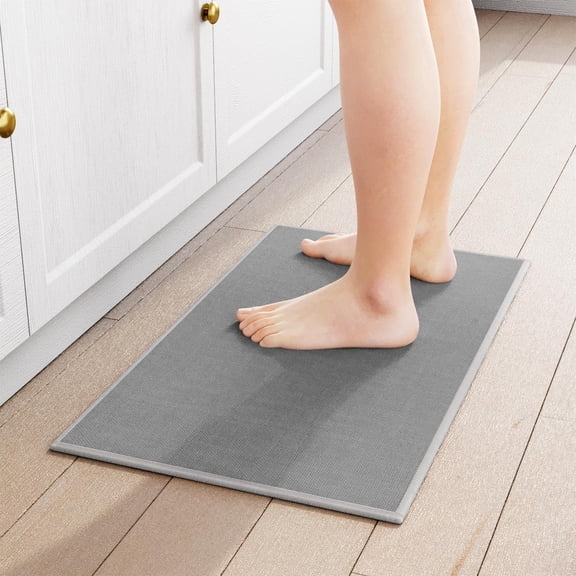 Kitchen Mat 1 Cushioned Non Slip Rugs For Floor Absorbent Runner Comfort Standing Mats Washable Office Home (grey 17.3"x30")