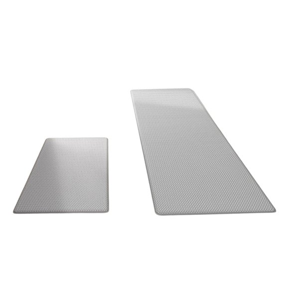Kitchen Mat, 2 PCS Kitchen Rugs, Cushioned Kitchen Mats for Floor, Anti Fatigue Kitchen Rug Set, Non-Skid Standing Mat for Kitchen, Office, Sink, 17.3"×30"+43.9"×119.4"(Light Gray)
