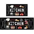 thumbnail image 1 of Kitchen Mat 2 Piece Set Washable Kitchen Rug 17"x47"+17"x30"(Kitchen-Letter), 1 of 6