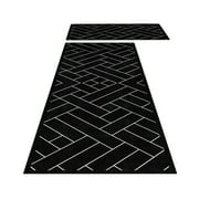 Kitchen Mat, 2pcs Kitchen Rugs, Cushioned Kitchen Mats for Floor, Non-Slip Standing Desk Mat, Waterproofing Kitchen Rug Set for Kitchen, Floor, Office