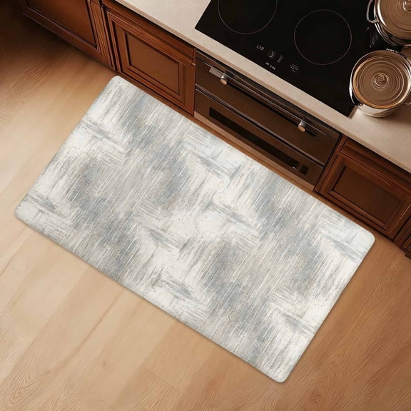Kitchen Mat 36"x20" Anti-Fatigue Cushioned Non-Slip Waterproof PVC Easy Clean Rug, Modern Abstract Textured Floor Mat for Kitchen Sink, Laundry Room, Office & Standing Desk