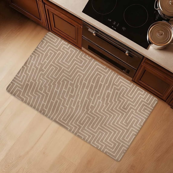 Kitchen Mat 36"x20" PVC Anti-Fatigue Cushioned Mat, Modern Geometric Non-Slip Standing Desk Mat, Waterproof PVC Easy Clean Kitchen Rug Floor Mat for Kitchen, Sink, Laundry, Office