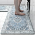 thumbnail image 1 of Kitchen Mat Anti Fatigue 2 Pieces Blue Kitchen Rugs Non Slip Waterproof Kitchen Floor Mats Cushioned Boho Kitchen Runner Rug Comfort Memory Foam Kitchen Mats for Floor,Front of Sink,Laundry Room, 1 of 6