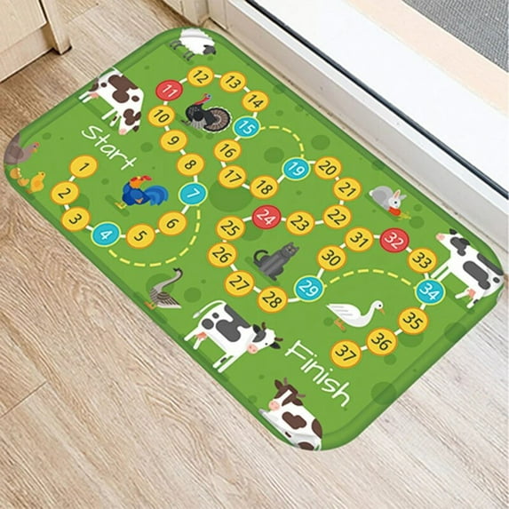 Kitchen Mat Anti-slip Modern Rugs Living Room Balcony Bathroom Digital Track Printed Carpet Doormat Play Game Hallway Bath Mat