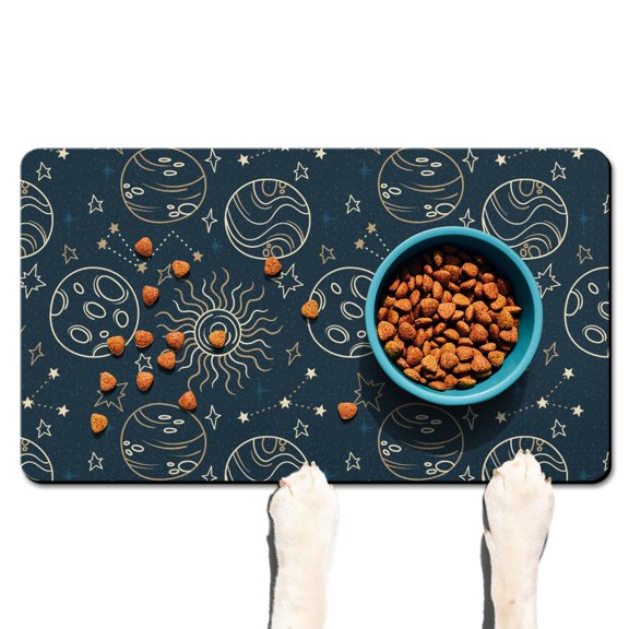 Kitchen Mat Astral Cosmic Lunar Moon Map Gothic Style Quick Dry Absorbent Non-Slip Washable Floor Mat for Home or Coffee Area